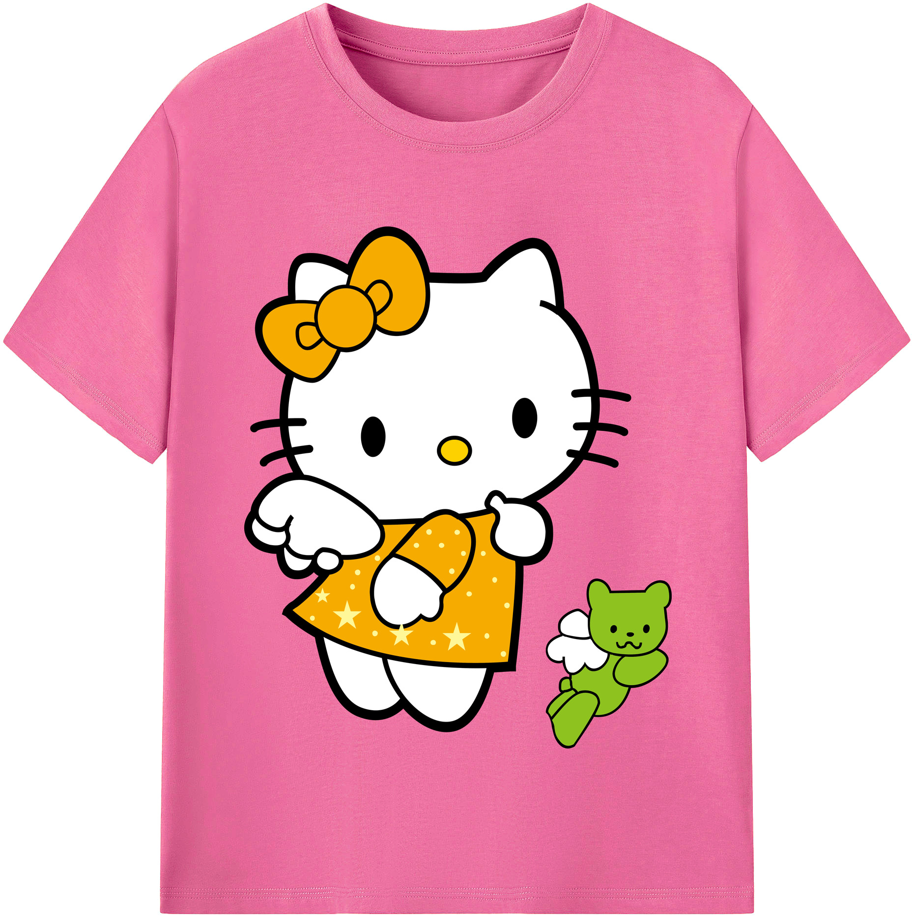 （画像用） Hello Kitty ハローキティ レディースカジュアルプリントTシャツ（綿100％）